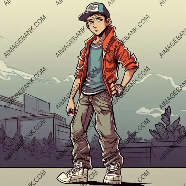 2D Shaded Graffiti Style Tattoo: Teen Bo Cartoon Comic