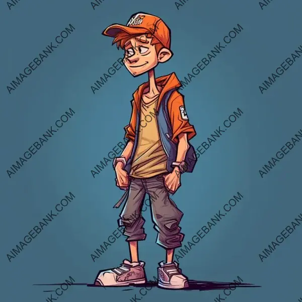 Teen Bo Cartoon Comic Tattoo: 2D Shaded Graffiti Style