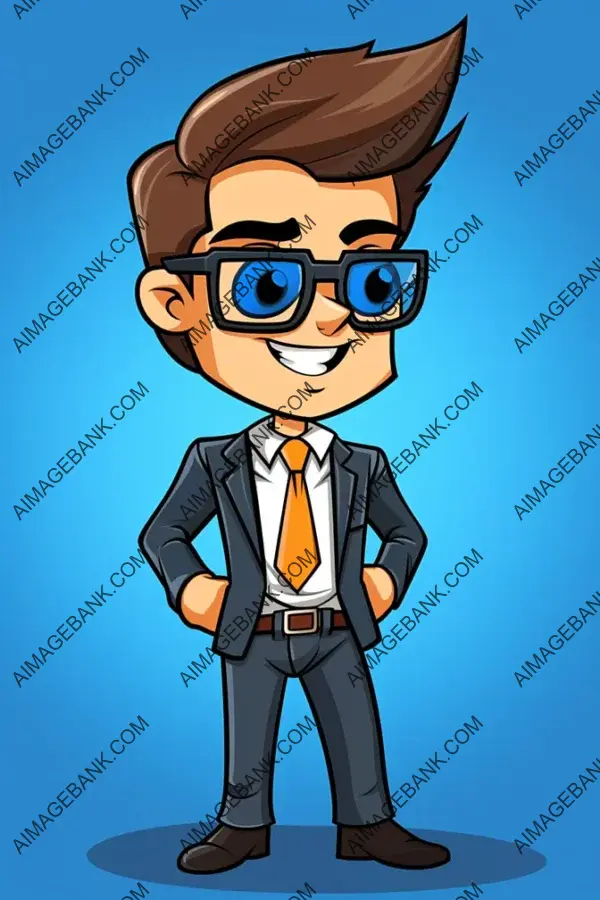 Dapper Business Mascot: Cute Cartoon Tattoo