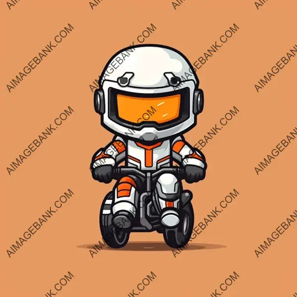 Racing Excitement: Chibi Motorcycle Racer Ink