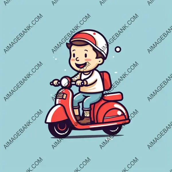 Joyful Scooter Ride: Courier Boy Tattoo