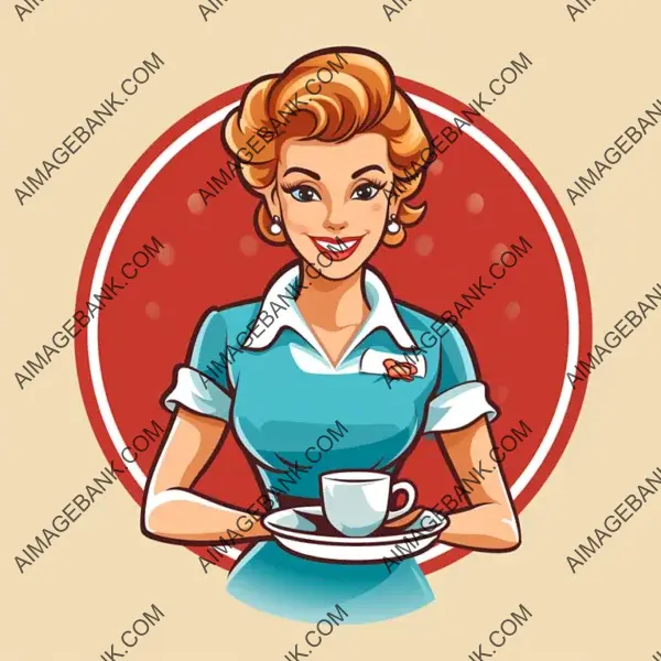 Inked Nostalgia: Pin-Up Waitress Tattoo