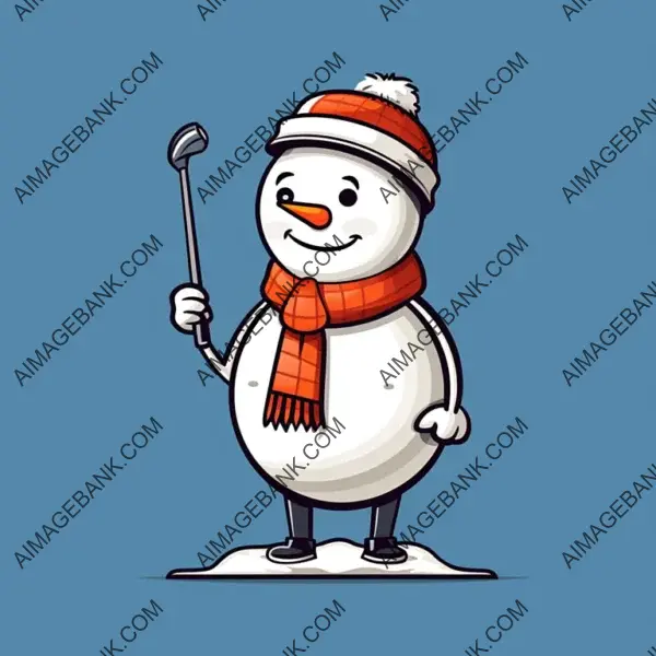 Funky Snowman Mascot in Shorts: Tattoo