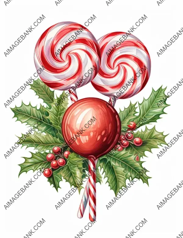 Colorful Christmas Candies in a Unique Vector Style