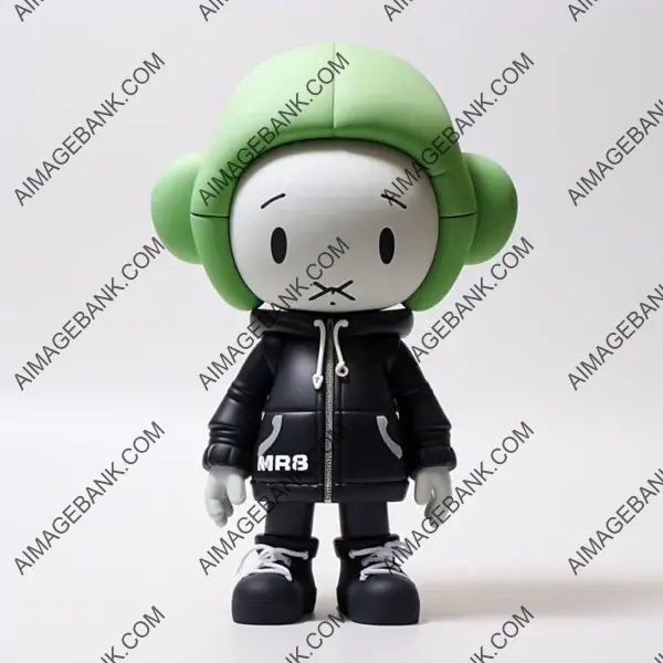 Colorful Tattoo of an IP Cartoon Doll with a Bright Green Aesthetic