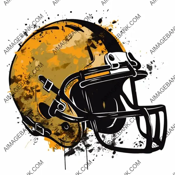 SVG Clipart of a Grunge Football Helmet Silhouette