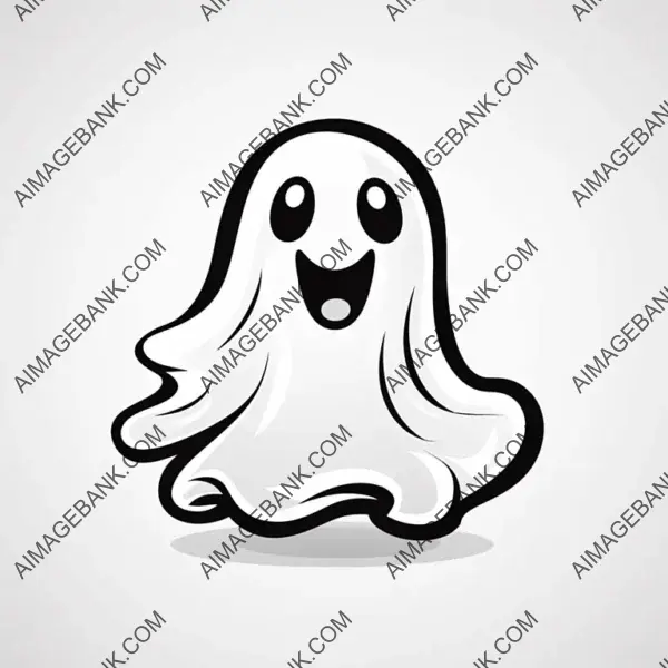 Happy Scary Ghost Mascot  A Cheerful and Ghostly Tattoo