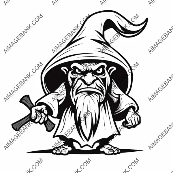 Angry Old Witch Illustration  A Tattoo with Character