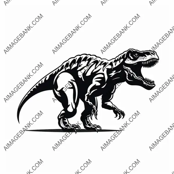 A determined T-Rex in minimalistic style.