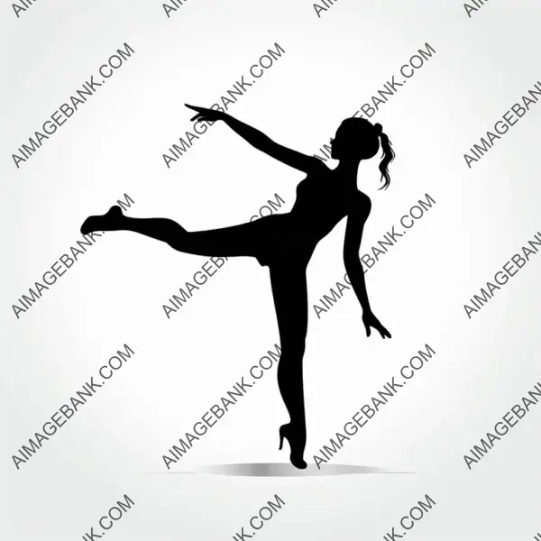 A playful design of a dancing girl in silhouette.