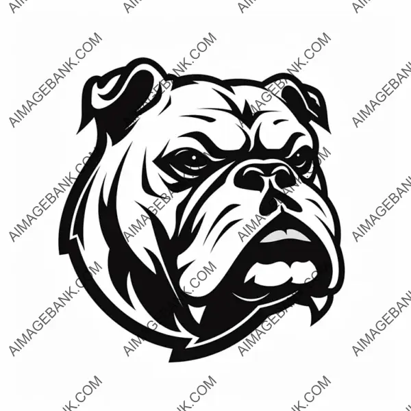 A minimalistic silhouette logo of a bulldogs sports team.