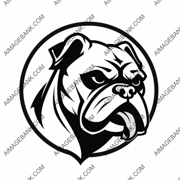 A determined logo of bulldogs sports team in silhouette.