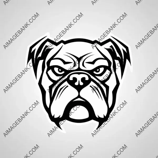 An aggressive tattoo of a bulldogs sports team silhouette.