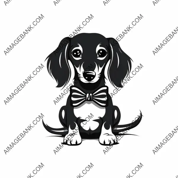 Silhouette Logo Featuring a Cheerful Dachshund.