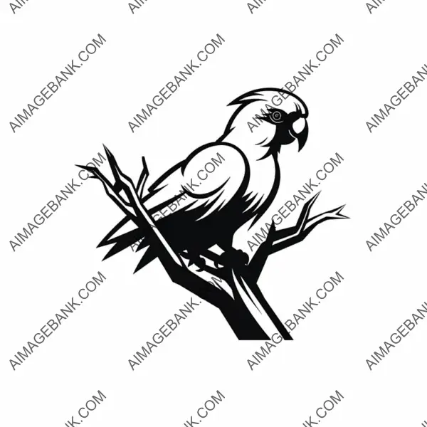 Silhouette Logo Featuring a Sports Team Cockatoo.