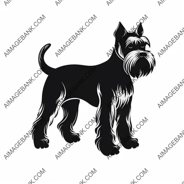 Miniature Schnauzer Sports Team in Silhouette Logo.