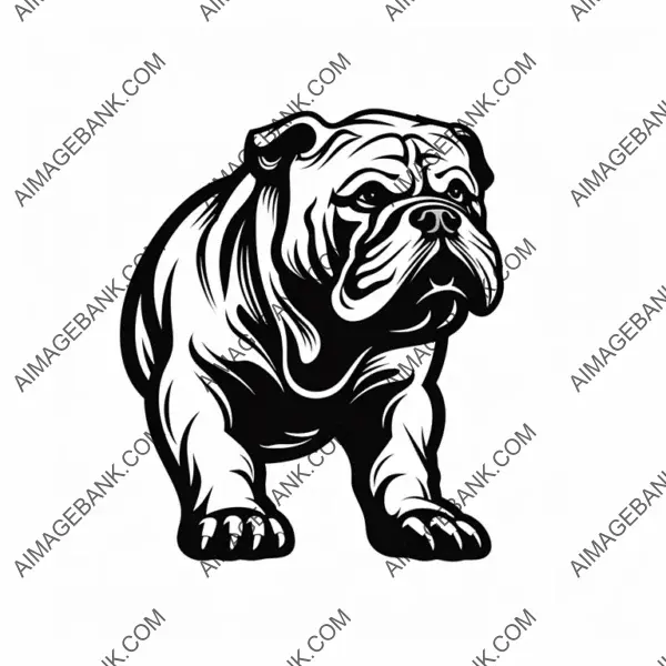 Minimalistic Silhouette Logo of a Shar Pei Sports Team.