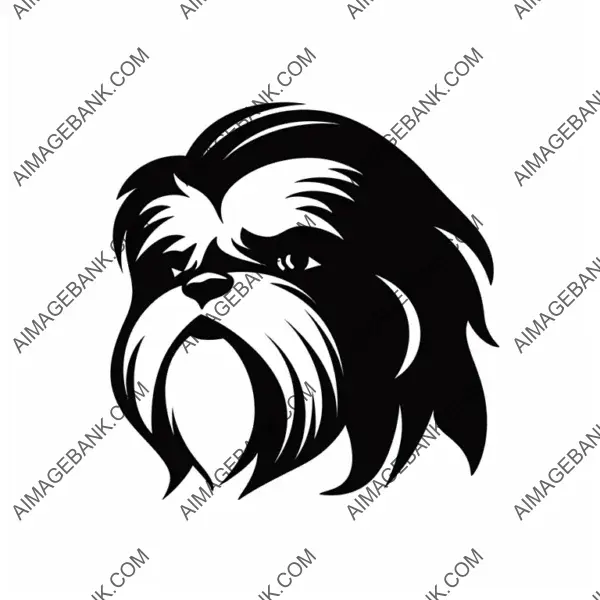 Silhouette Logo Featuring a Very Cute Wide Shih Tzu.