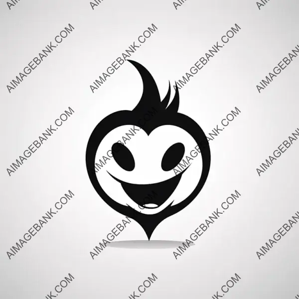 Cute Angry Onion Vector Silhouette Mascot Logo.