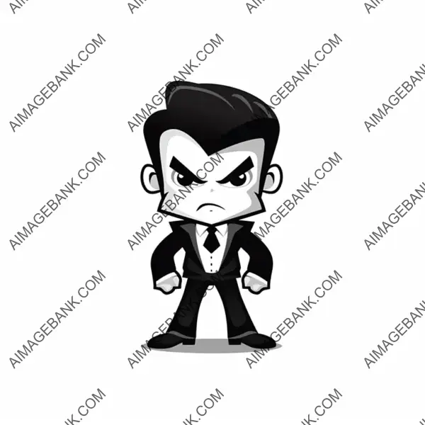 Angry Vampire Vector Mascot Silhouette in 2D.