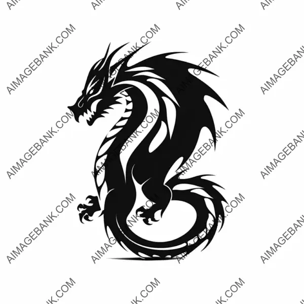 Vector Dragon Laser Cut File &#8211; 2D Silhouette.