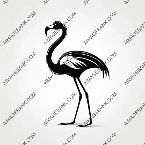 Laser Cut 2D Silhouette of Flamingo &#8211; Vector File.