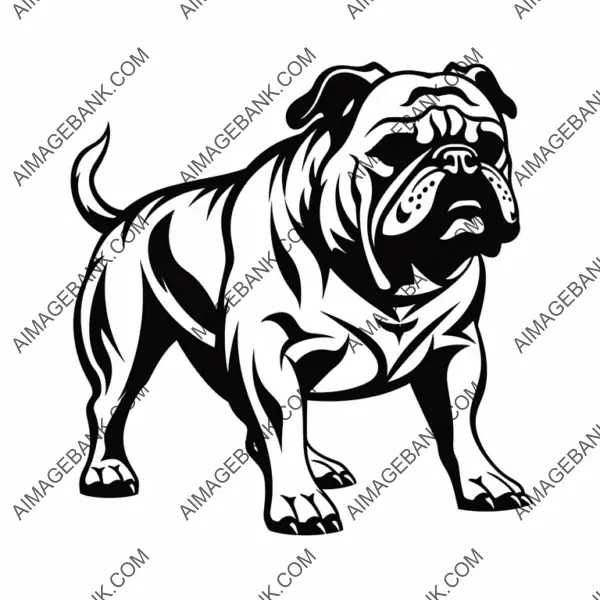 2D Silhouette Logo of Bulldogs Sports Team  Standalone.