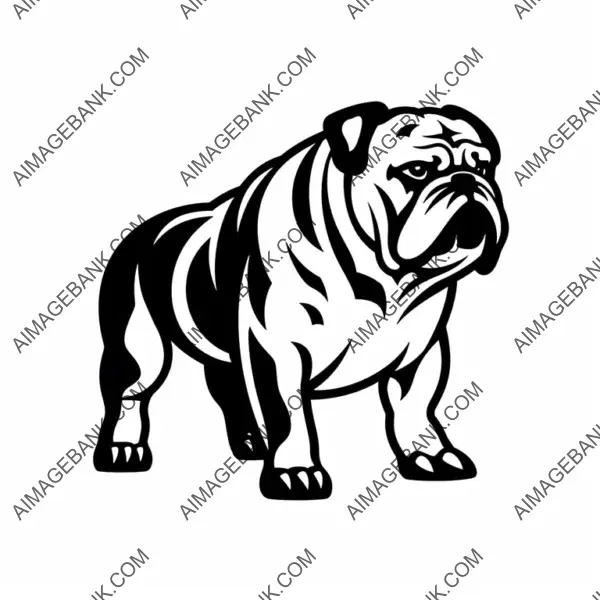 2D Silhouette Logo of Bulldogs Sports Team  Standalone.