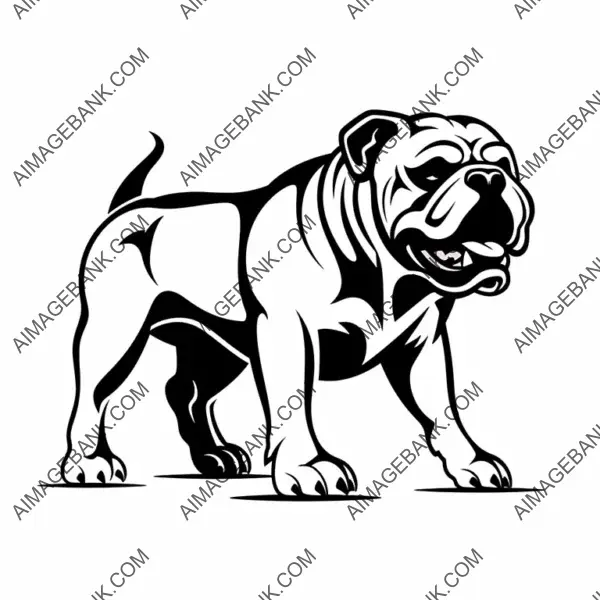 Bulldogs Sports Team Standalone 2D Silhouette Logo.