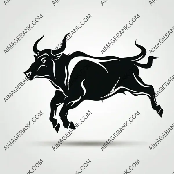 Running Bull Action  2D Silhouette Laser Cut File.
