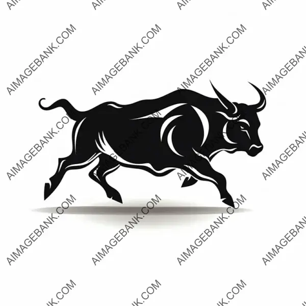 Bull in Action Laser Cut File  2D Silhouette.