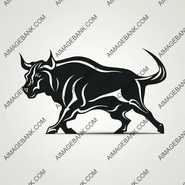 Bull in Full Sprint Laser Cut File  2D Silhouette.