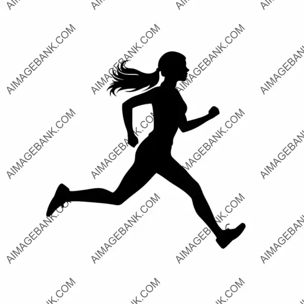 2D Silhouette of Running Girl in Action  Laser Cut File.