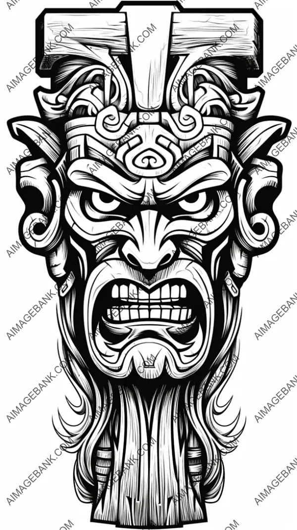 Cartoon T-Shirt Design of Colombian Axe  Graphic Vector.