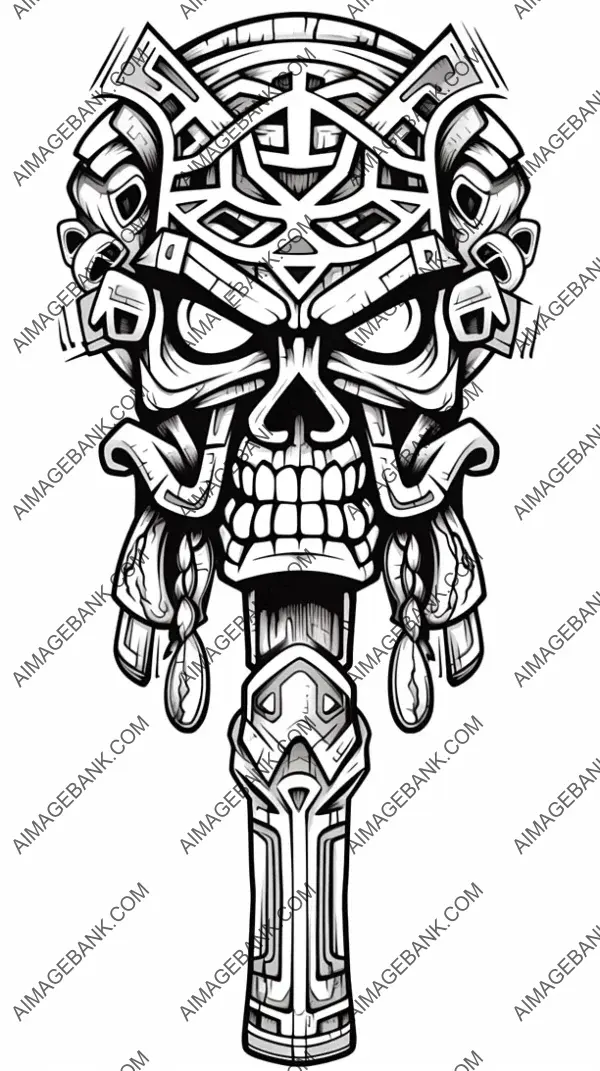 Graphic Vector of Colombian Axe Cartoon T-Shirt Design.