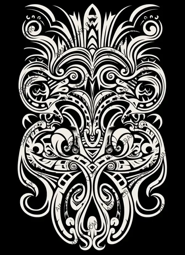 Polynesian Tattoos in Hand-Drawn Black.