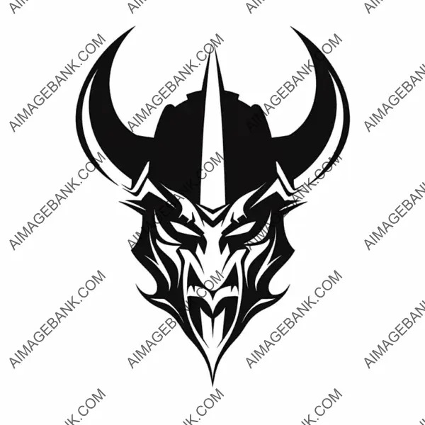 Vector Silhouette Logo of Demons Knights Sports Team.