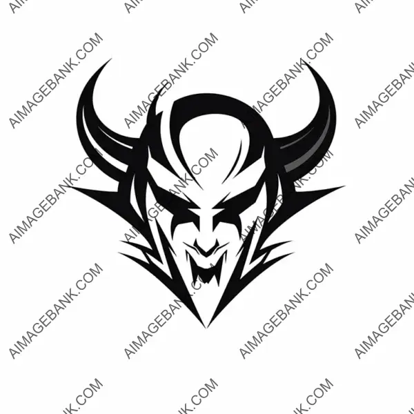 Vector Silhouette Logo of Demons Knights Sports Team.