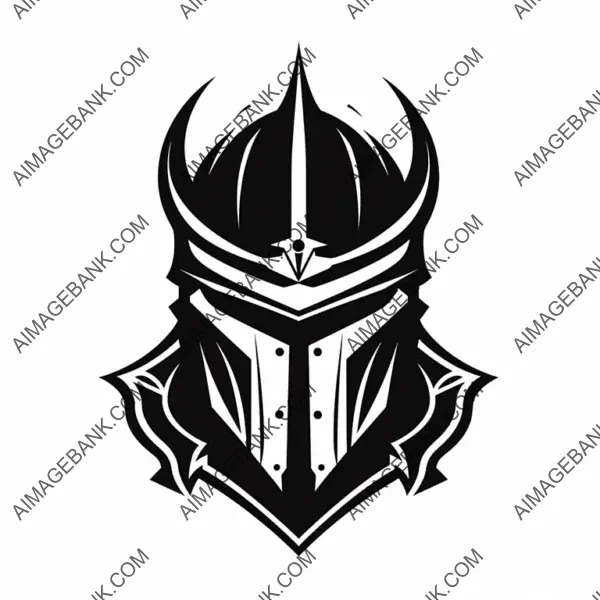 Silhouette Logo of Evil Knights Sports Team.