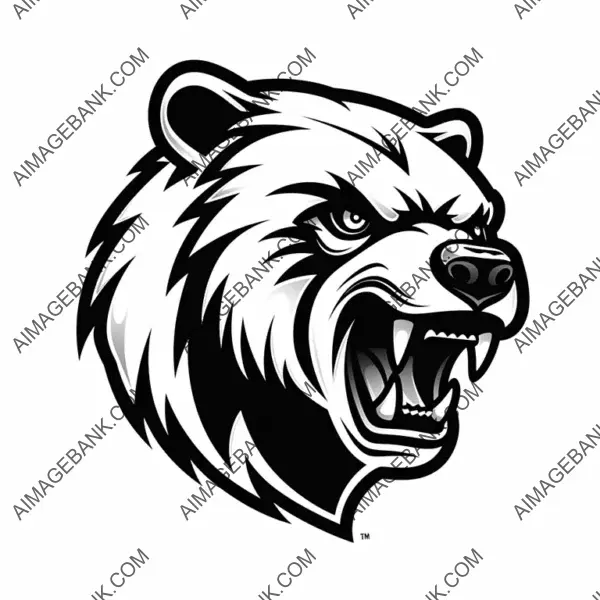 Silhouette Logo of Grizzly Sports Team in Side View.