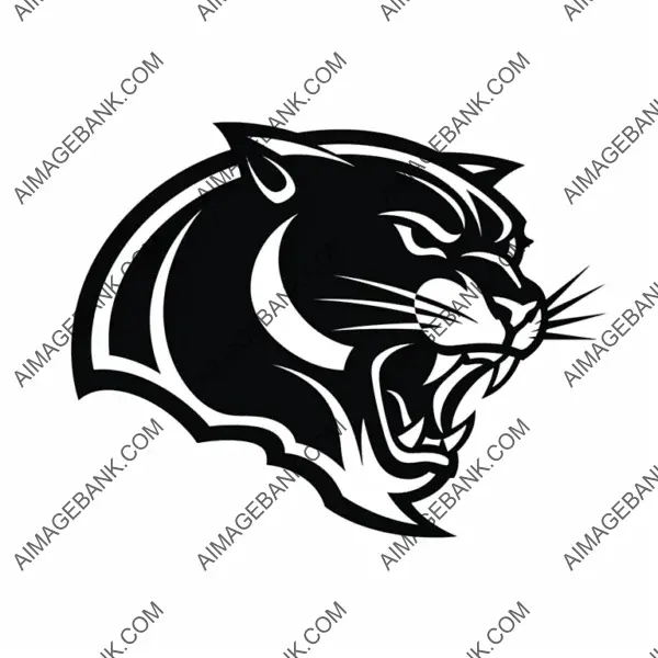 Silhouette Logo of Panthers Sports Team.