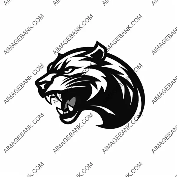 Silhouette Logo of Panthers Sports Team.