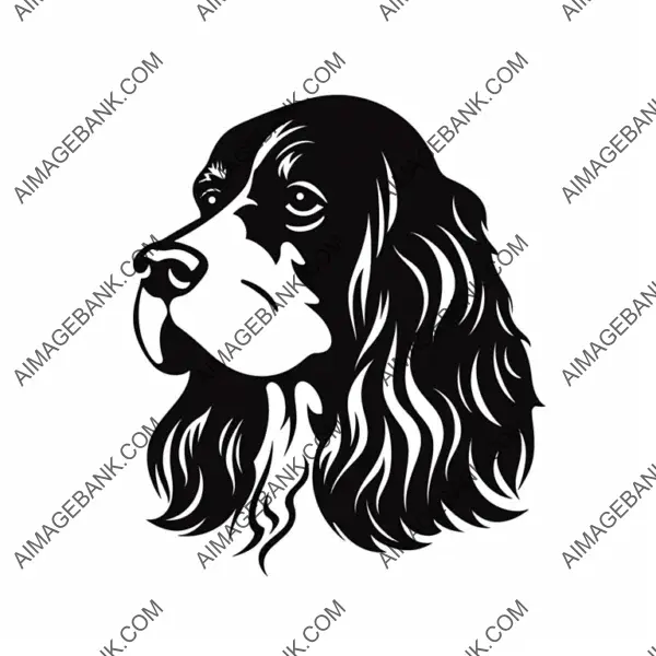 Vector Silhouette Logo of Spaniel Sports Team.