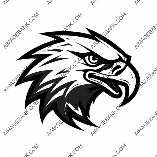 Vector Silhouette Logo of Angry Eagles Sports Team.