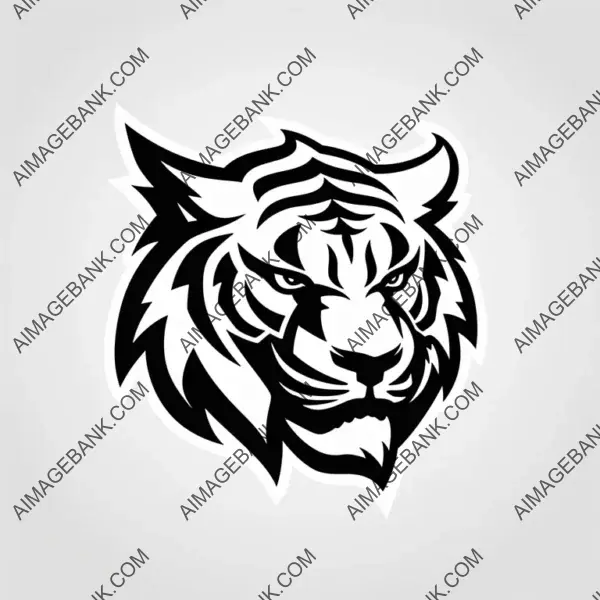 Silhouette Logo of Tigers Sports Team on a White Background.