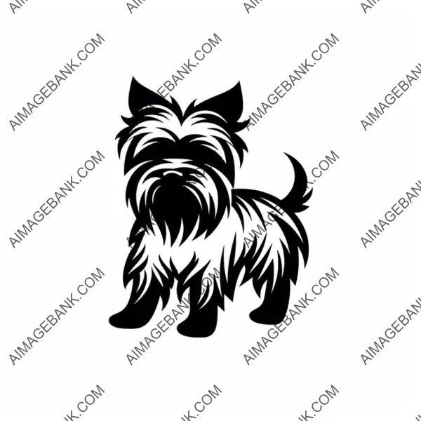 Vector Silhouette Logo of Yorkshire Terrier Sports Team.