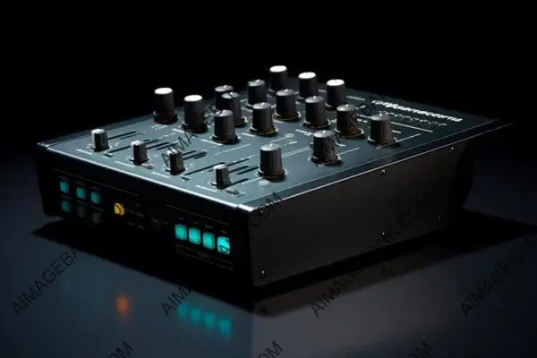 Sleek Audio Mixer with Black Buttons