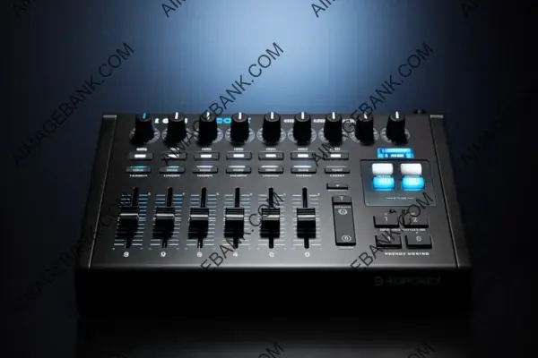 Modern Audio Mixer with Stylish Black Buttons