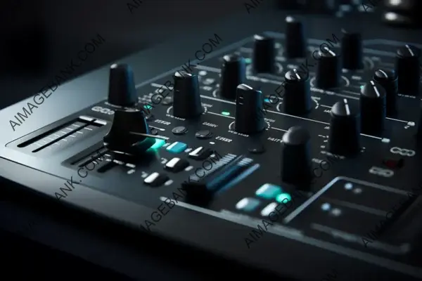 Audio Mixer with Black Buttons in Duss Style