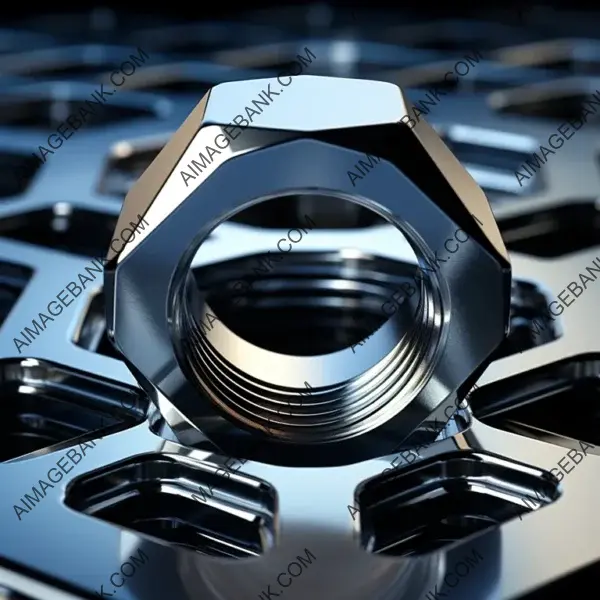 Gear Hex Nut in a Visually Striking Background